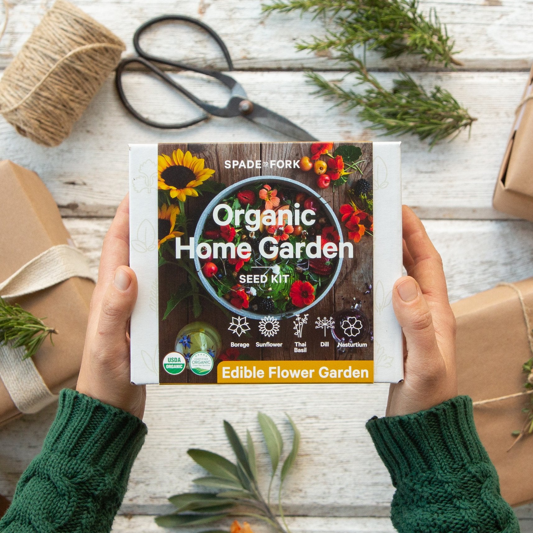 seed garden kit Organic Edible Flower Garden Seed Kit