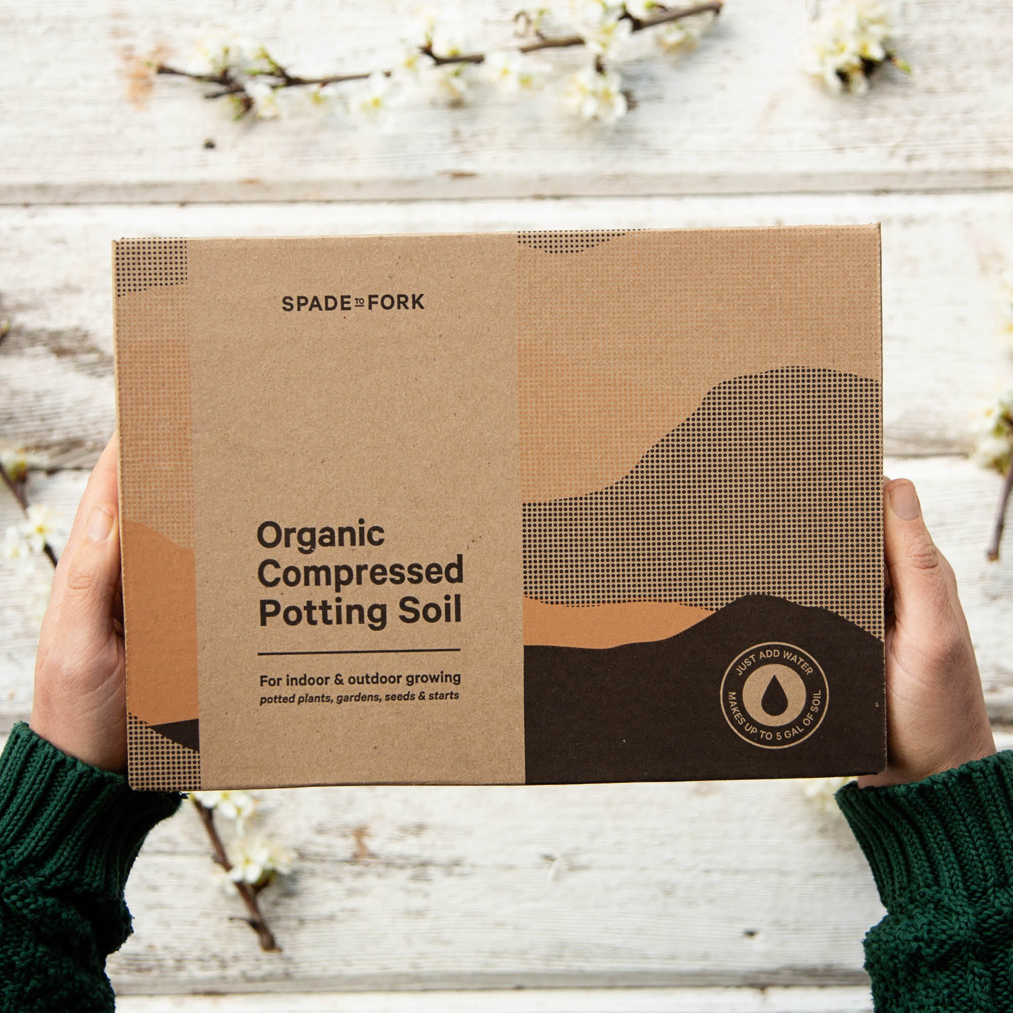 potting soil for edible plants Organic Compressed Potting Soil (expands to 5 gallons) – Spade To Fork